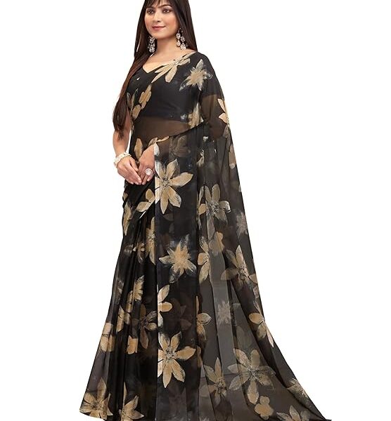 Garden Vareli Floral Print Nara Chiffon Saree 59599